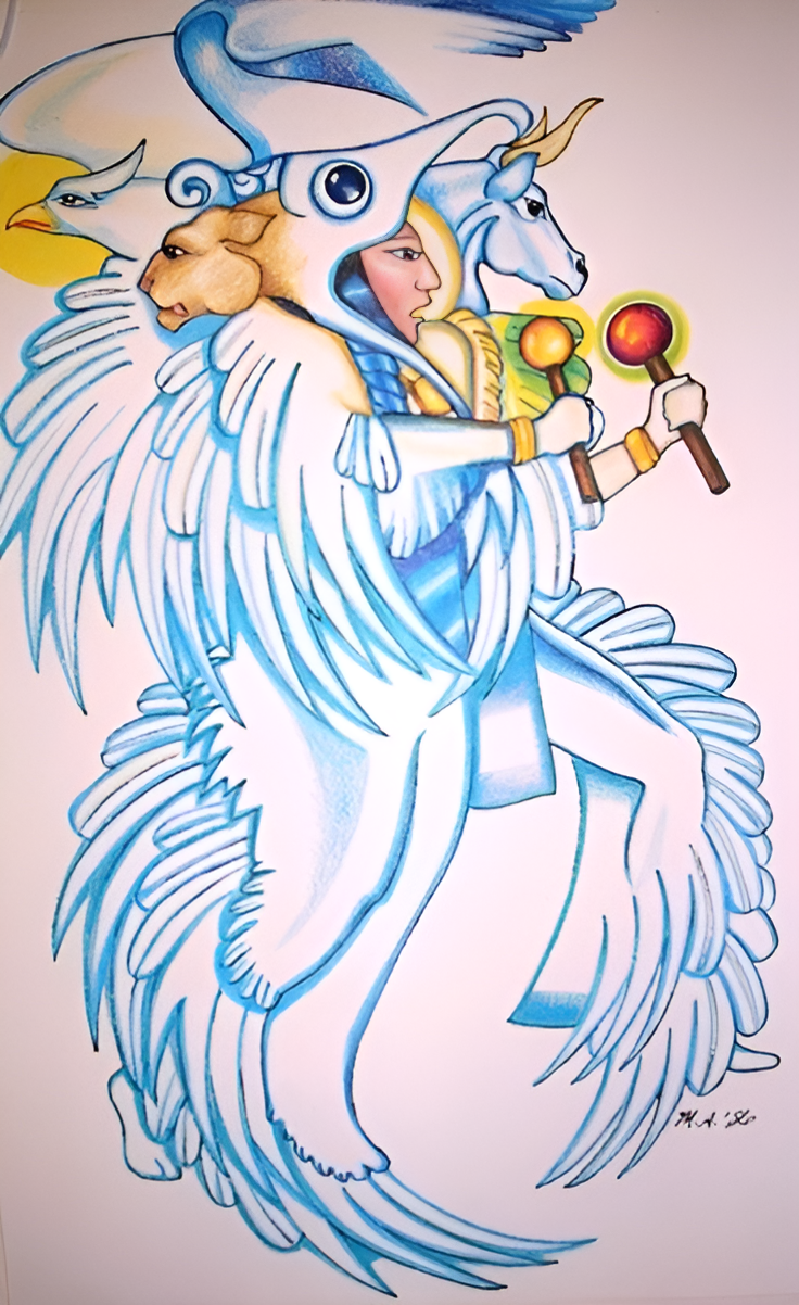 Artwork from Mary Jill Alice Roe Bennett used to introduce the Mt. Baldy Happening page