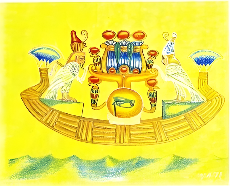 Artwork from Mary Jill Alice Roe Bennett used to introduce the Plantard tarot page