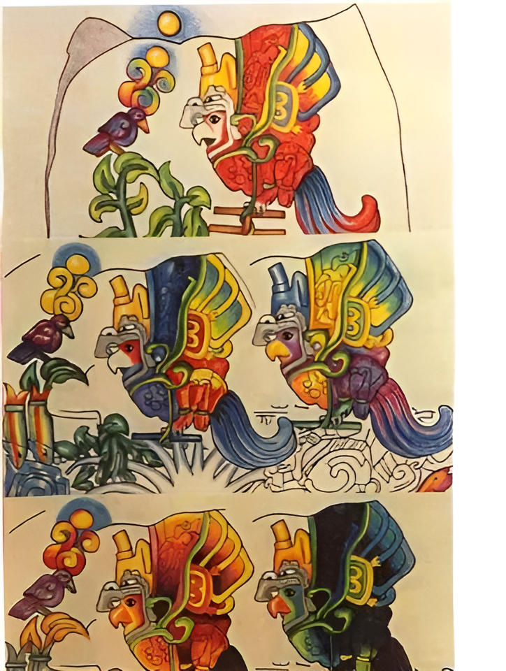 Artwork from Mary Jill Alice Roe Bennett used to introduce the Poussin and Arcadia page